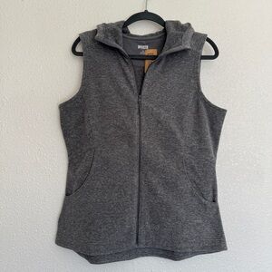 Duluth Trading New Size M Frost Lake Fleece Hooded Zip Vest Pockets Heather Gray
